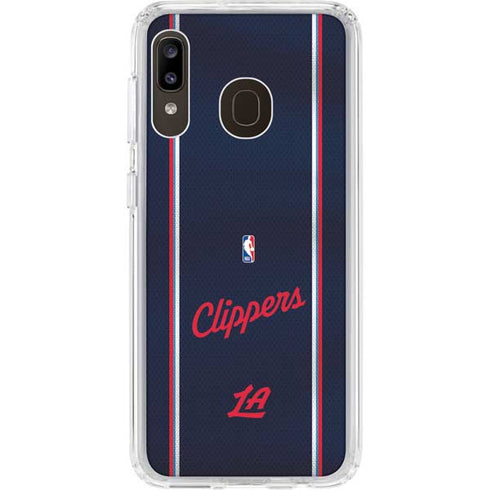 NBA Los Angeles Clippers Distressed Red Galaxy A20 Clear Case